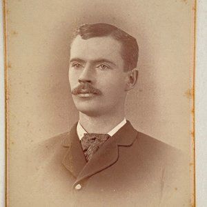 c1860 CDV Dapper VIctorian Gentleman with Mustache Vignette Gold Edges Maine